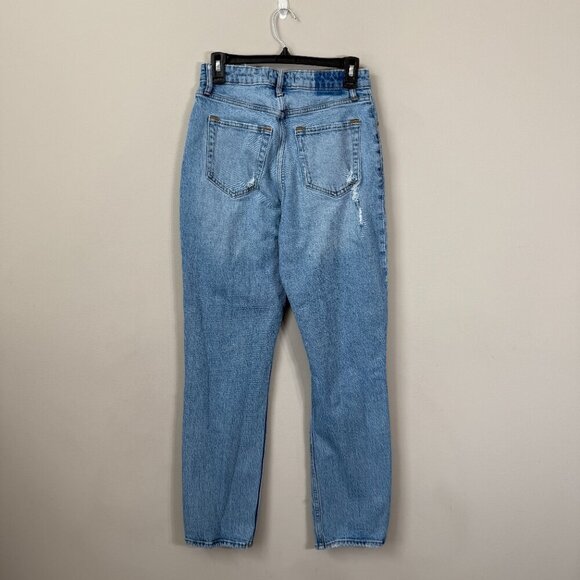 Abercrombie & Fitch Curve Love The Dad High Rise Jeans Womens 4L Blue Distressed - Picture 3 of 13